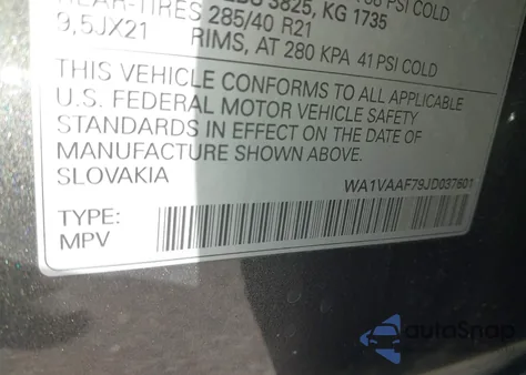 2018 Audi Q7 3.0T Premium z USA, uszkodzony, nr VIN WA1VAAF79JD037601